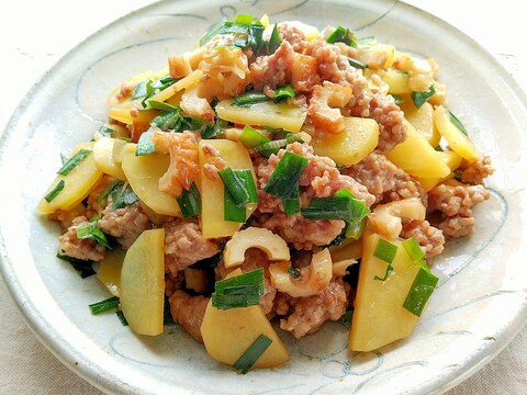 じゃが芋と豚ひき肉の炒め煮